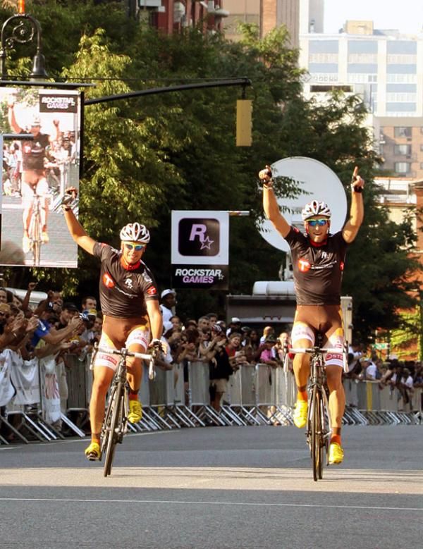 Leif Lampater and Christian Grasmann TransAlt p/b Rockstar Games) come to the finish together with teamwork paying off big time for them.