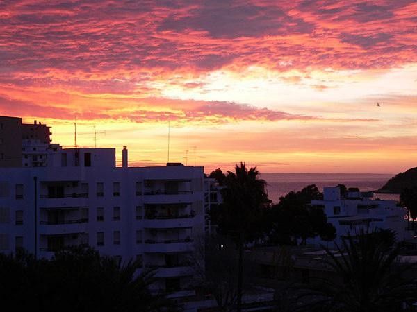A beautiful sunset over the Majorca coast.