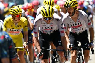 PLATEAU DE BEILLE FRANCE JULY 14 Pavel Sivakov of France and UAE Team Emirates competes during the 111th Tour de France 2024 Stage 15 a 1977km stage from Loudenvielle to Plateau de Beille 1782m UCIWT on July 14 2024 in Plateau de Beille France Photo by Tim de WaeleGetty Images