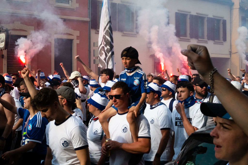 Racing Club Strasbourg fans protest against BlueCo's ownership