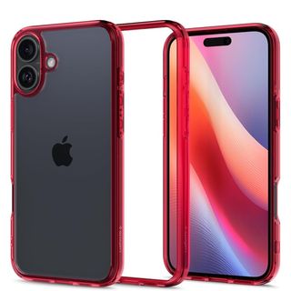 Spigen Ultra Hybrid for iPhone 16 Pro Max with red trim on white background