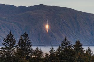 Astra's Rocket 3.1 rises into the sky above Alaska's Pacific Spaceport Complex during the company's first orbital launch attempt on Sept. 11, 2020. The flight ended during the first-stage engine burn.