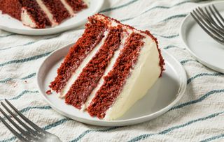 Triple layer red velvet cake