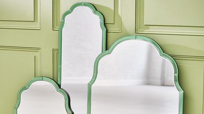 Green Aurora glass wall mirror