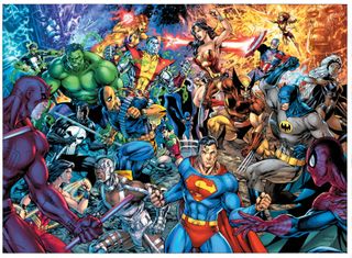 Direct market cover for DC vs Marvel