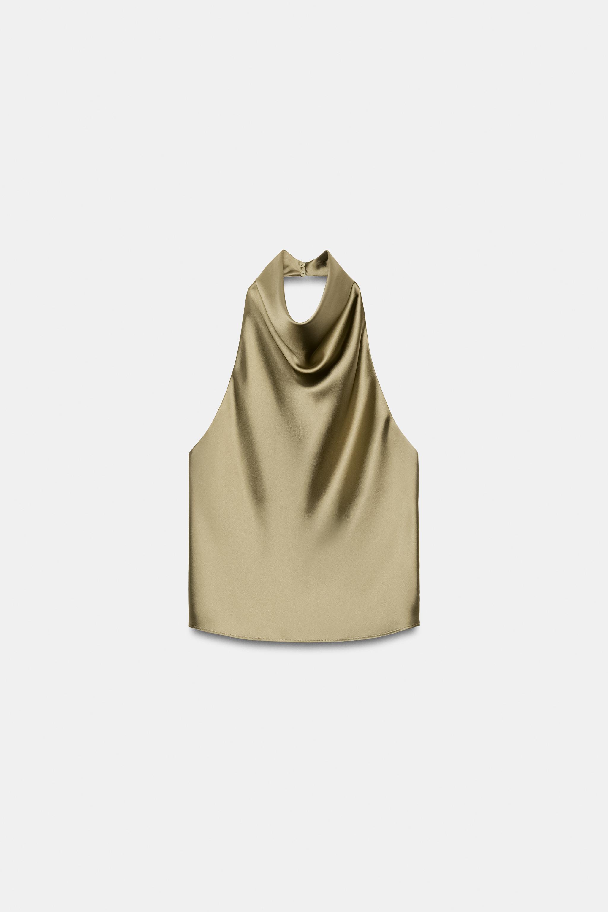 Satin Effect Halter Top