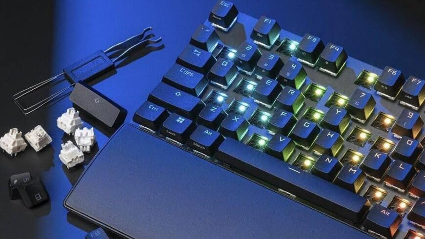 The ASUS ROG Strix Scope II X with some keys removed