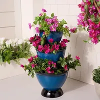 Jennings Faux Ceramic Speckled 3-Stack Planter Jennings Faux Ceramic Speckled 3-Stack Planter