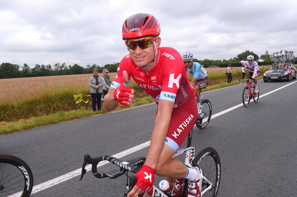 Thumbs up for birthday boy Alexander Kristoff (Katusha)