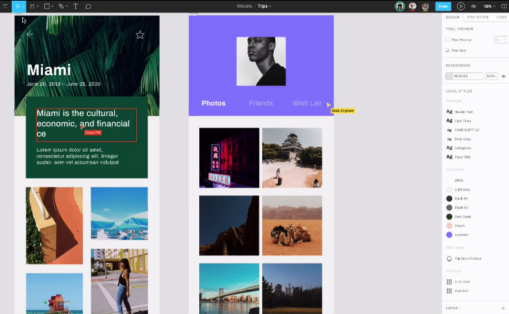 web design tools: Figma screengrab