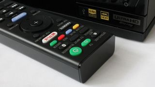 The deck’s half-size remote control sports a dedicated Netflix button