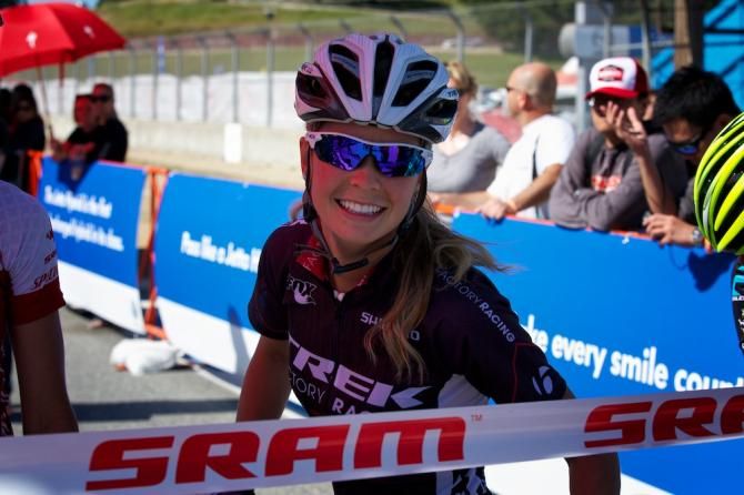 Emily Batty (Trek Factory Racing) was all smiles before the race