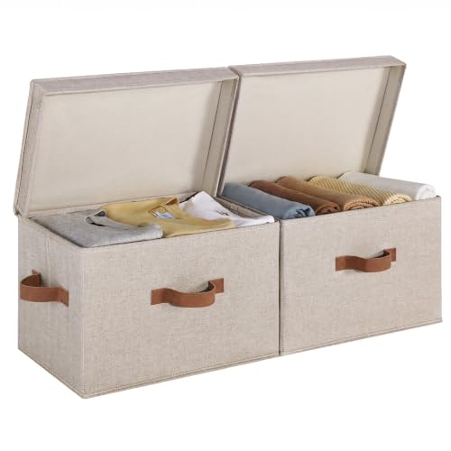 Storageworks Fabric Storage Bins With Lids, Closet Storage Bins