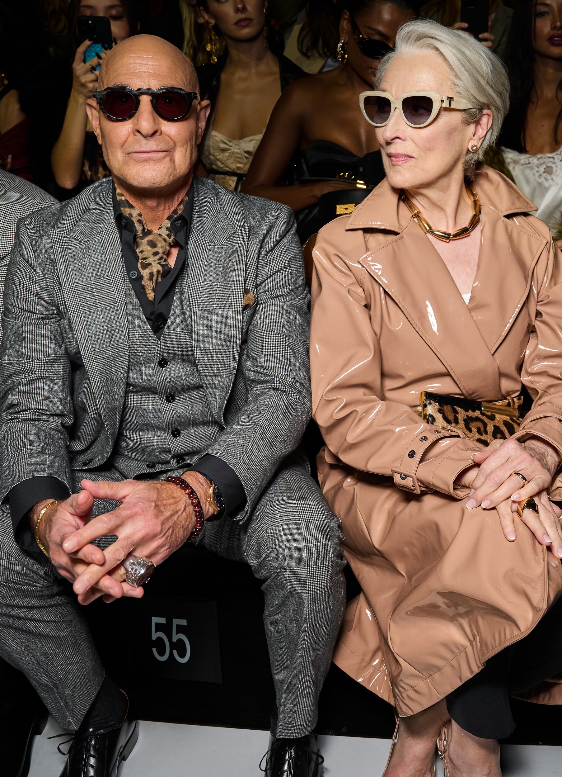 stanley tucci and meryl streep on the front row at dolce &amp;amp; gabbana&#039;s ss26 show