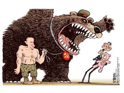 Political cartoon Russia Obama Putin