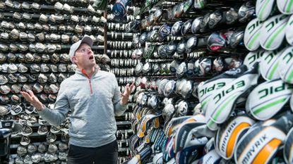 Neil Tappin of Golf Monthly at Golf Clubs 4 Cash looking for the best second-hand golf clubs