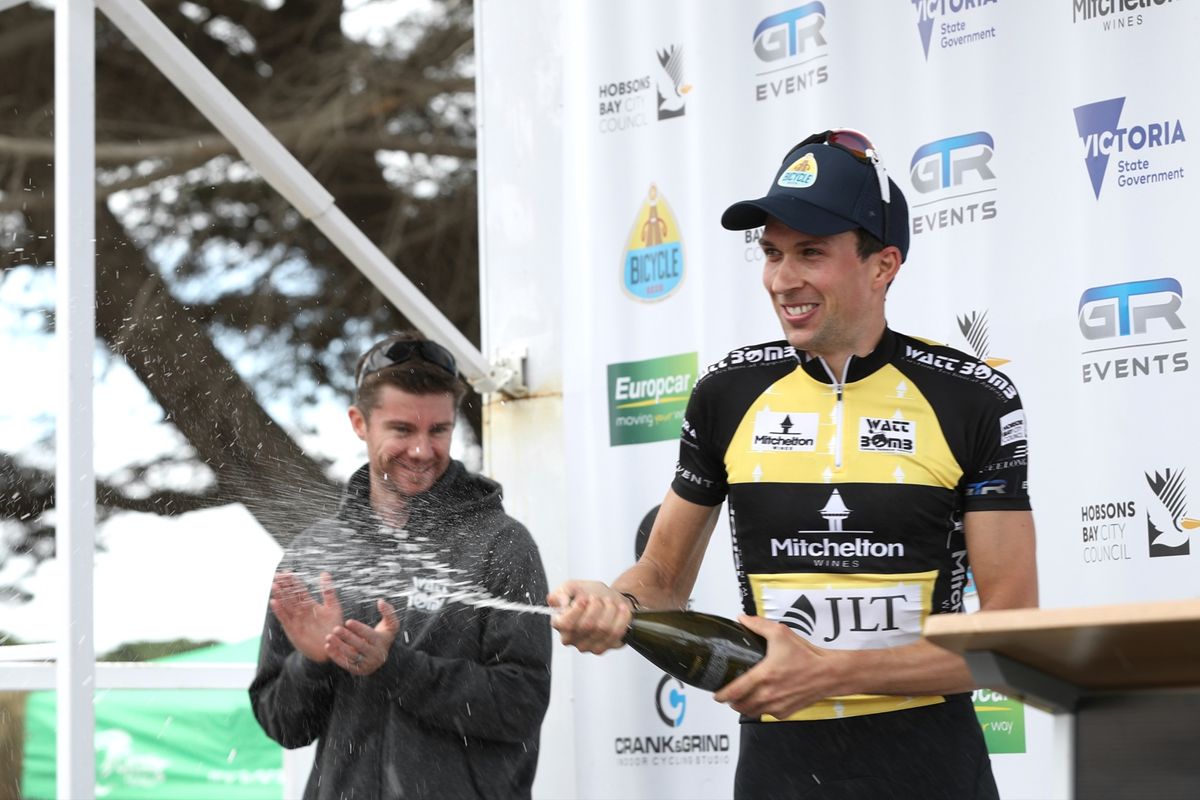 Ian Bibby (JLT Condor) sprays the sparkling