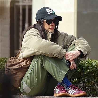 Anne Hathaway Wears Adidas Sambas In Winter's Trendiest Color