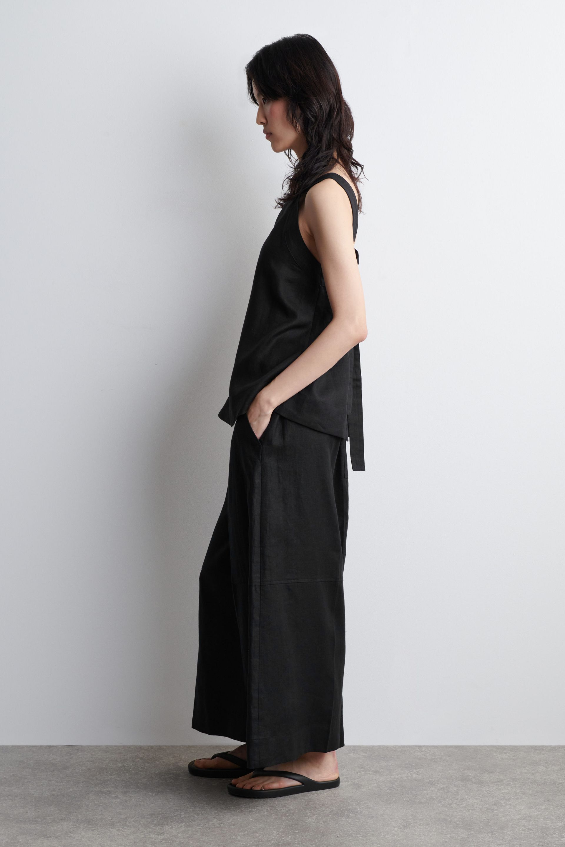 Tie-Back Linen Top