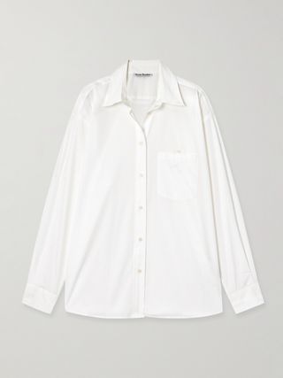 Embroidered Cotton-Poplin Shirt