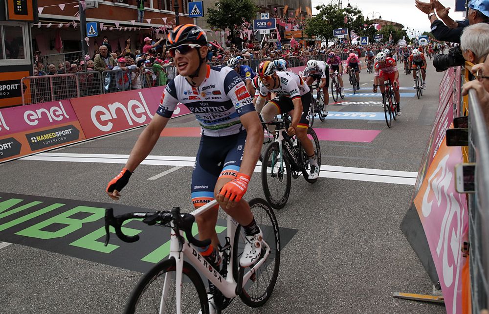 Damiano Cima (Nippo-Vini Fantini-Faizane) wins stage 18 at the Giro d'Italia