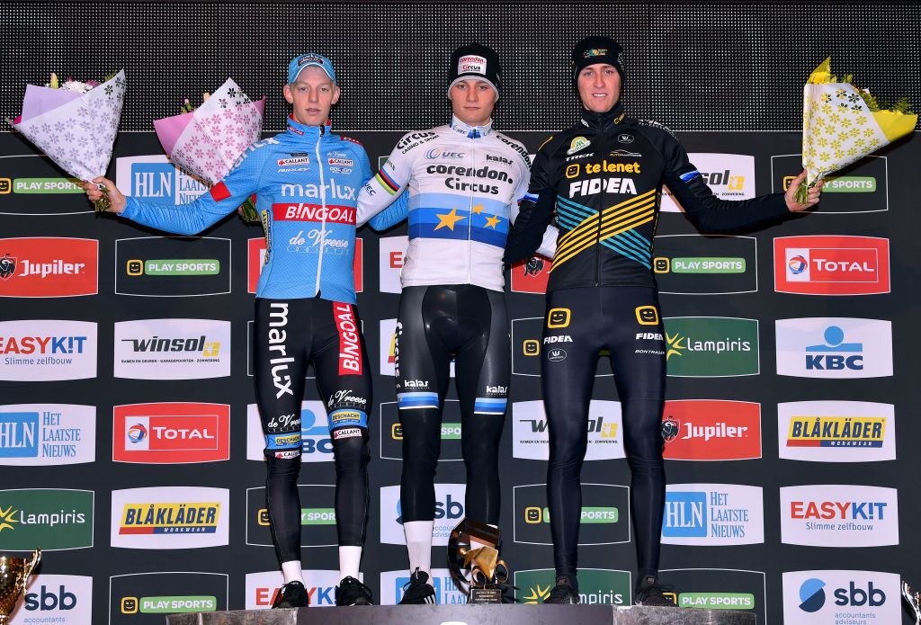 Michael Vanthourenhout, Mathieu van der Poel and Toon Aerts on the podium