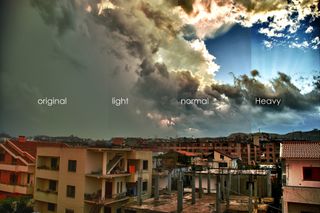 Dramatic sky above buildings