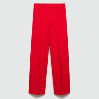 Red suit trousers from Mango