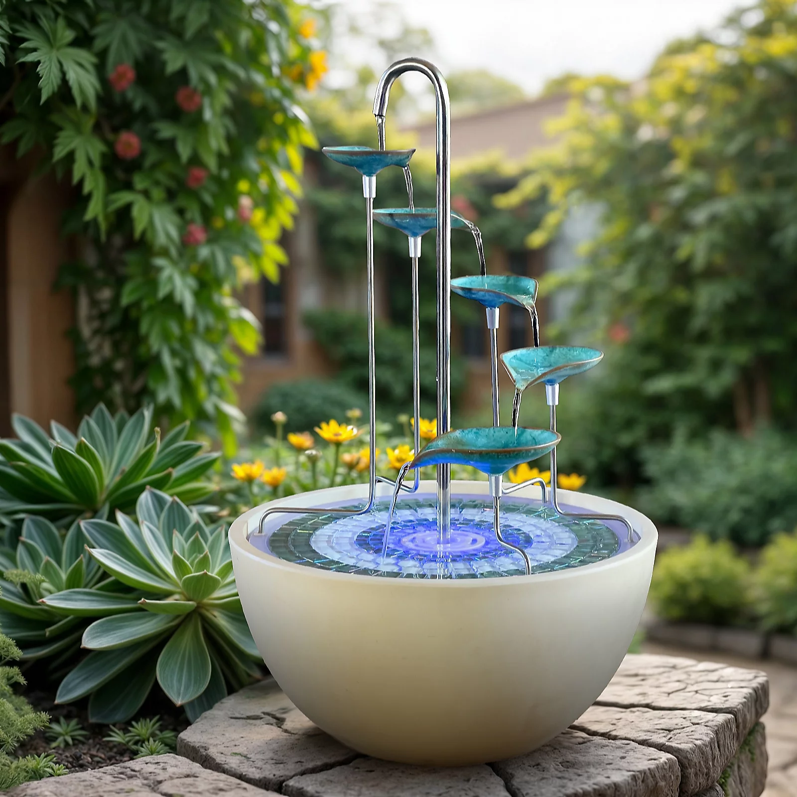 QVC UK, Hydria Indoor/Outdoor Water Feature Kit &amp;amp; Verdigris Leaf Cascade Bundle