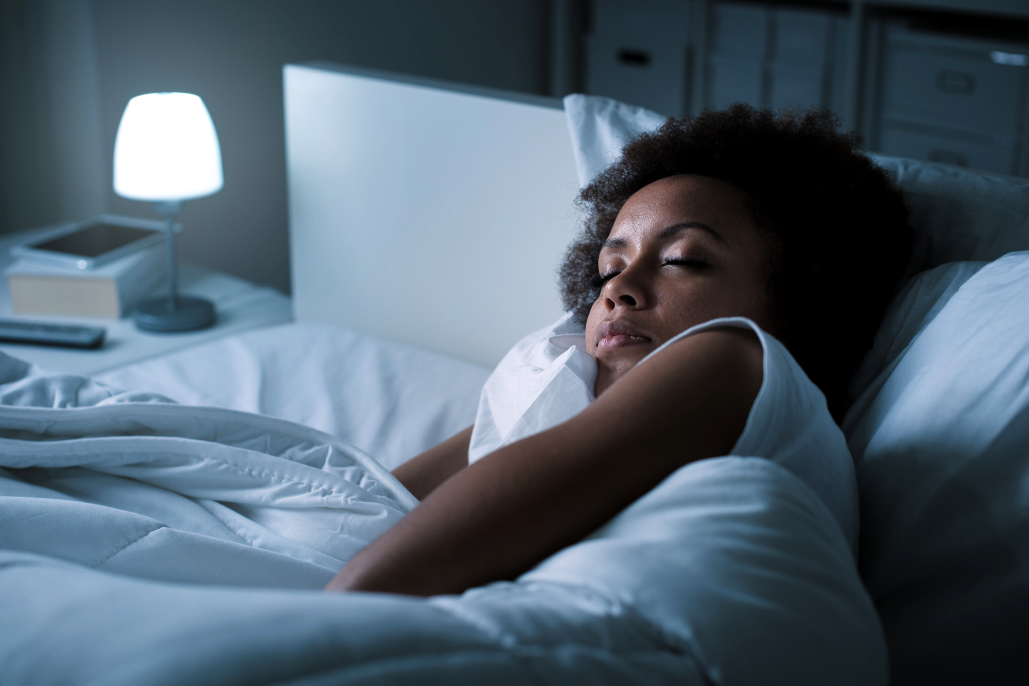 A sleeping woman.