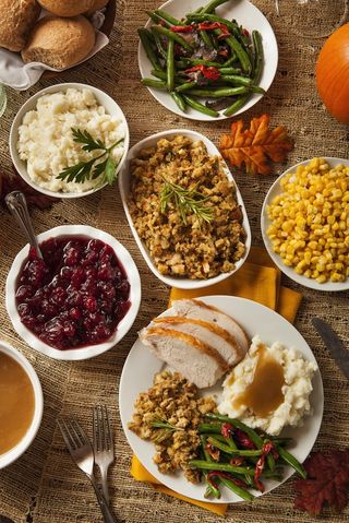 thanksgiving meal on table