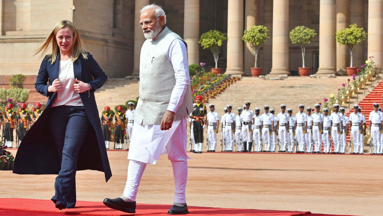 Giorgia Meloni and Narendra Modi