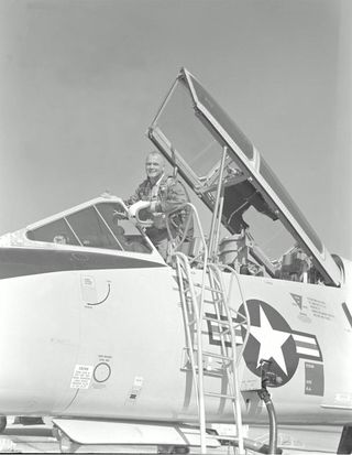Glenn in Cockpit of T-106