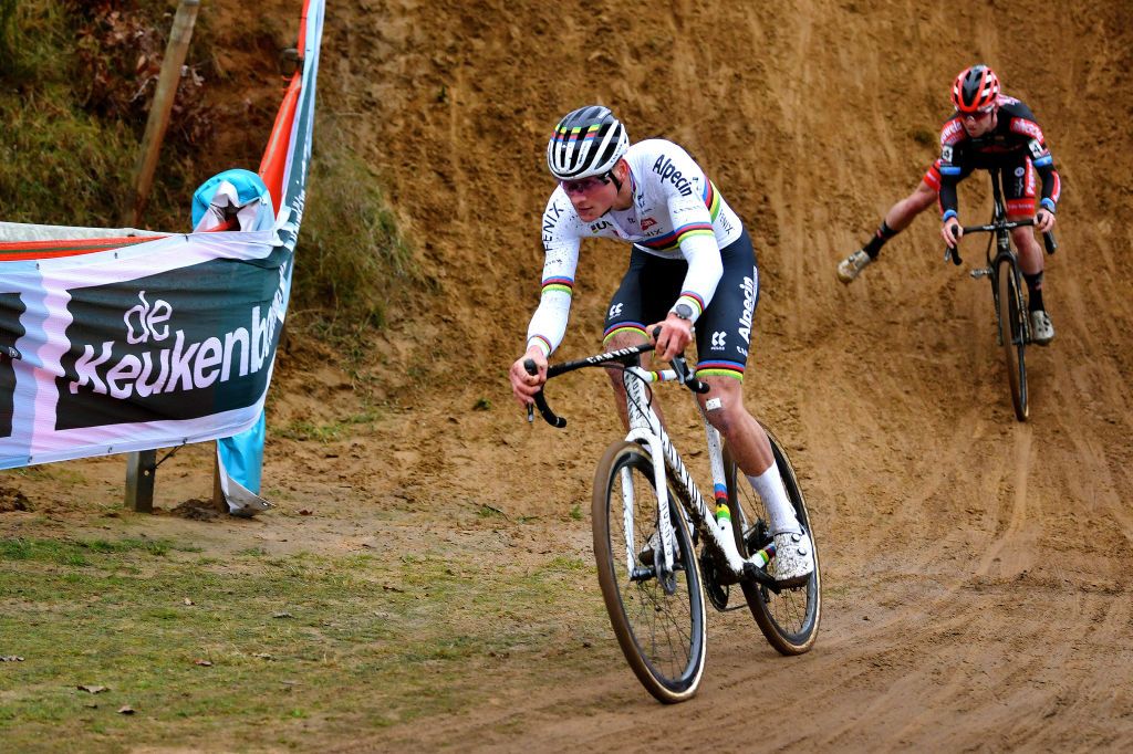 ZOLDER BELGIUM DECEMBER 27 Mathieu Van Der Poel of Netherlands and Team AlpecinFenix competes during 17th Superprestige HeusdenZolder 2021 Mens Elite SuperprestigeCX SPHeusdenZolder on December 27 2021 in Zolder Belgium Photo by Luc ClaessenGetty Images