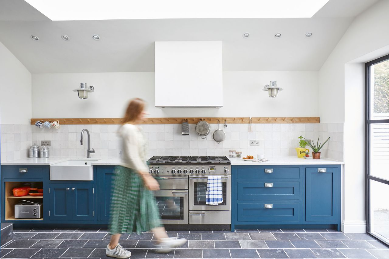 After months of extensive building work, Suzi Jench and Lewis Robinson’s Victorian terrace house has been decorated in calming coastal shades and dressed in vintage finds