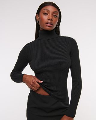 Abercrombie & Fitch, LuxeLoft Slim Ribbed Turtleneck Top