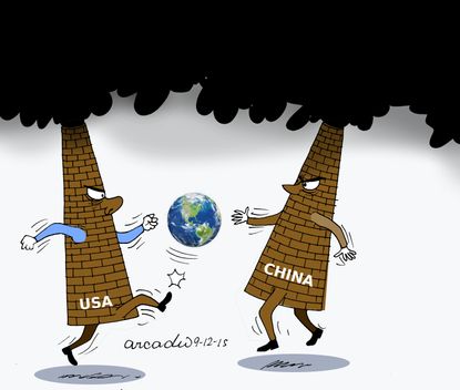 Editorial cartoon Environment U.S. China Pollution