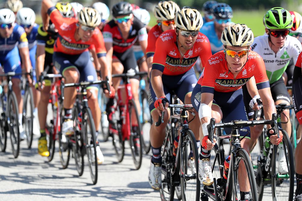 Bahrain-Merida on the front during stage 8 at Tour de Suisse