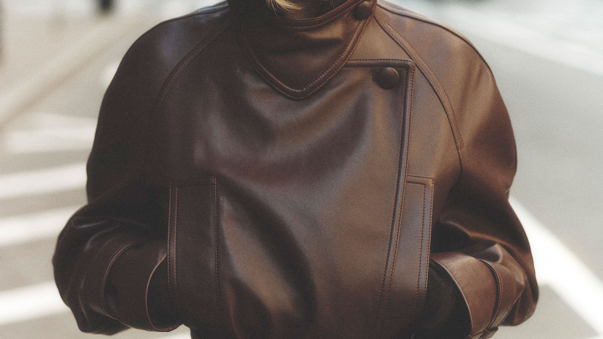 Model wearing an ALC fall 2026 jacket.