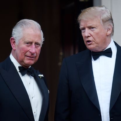 King Charles and Donald Trump wearing tuxedos
