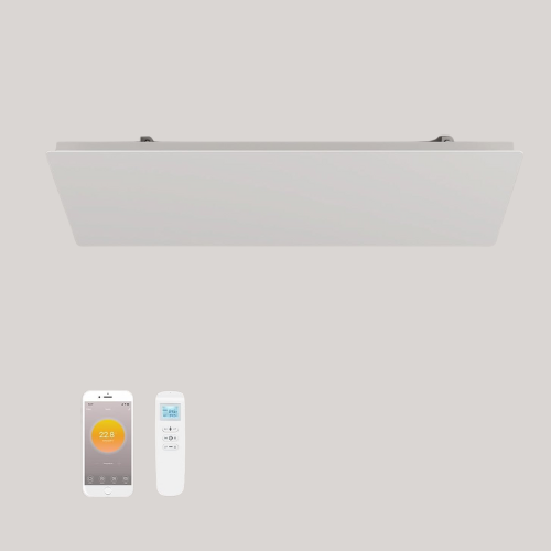Byecold Infrared Panel Heater Built-In Thermostat, Ceiling Mounted Far Infrared Heate With Led Light, Wifi App Remote Control, Energy Efficient, Ideal for Indoor Home/office - 1150w