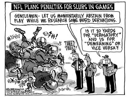 Editorial cartoon NFL rules
