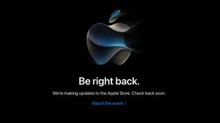 A screenshot of the Apple Store announcing it's offline on September 12, 2023