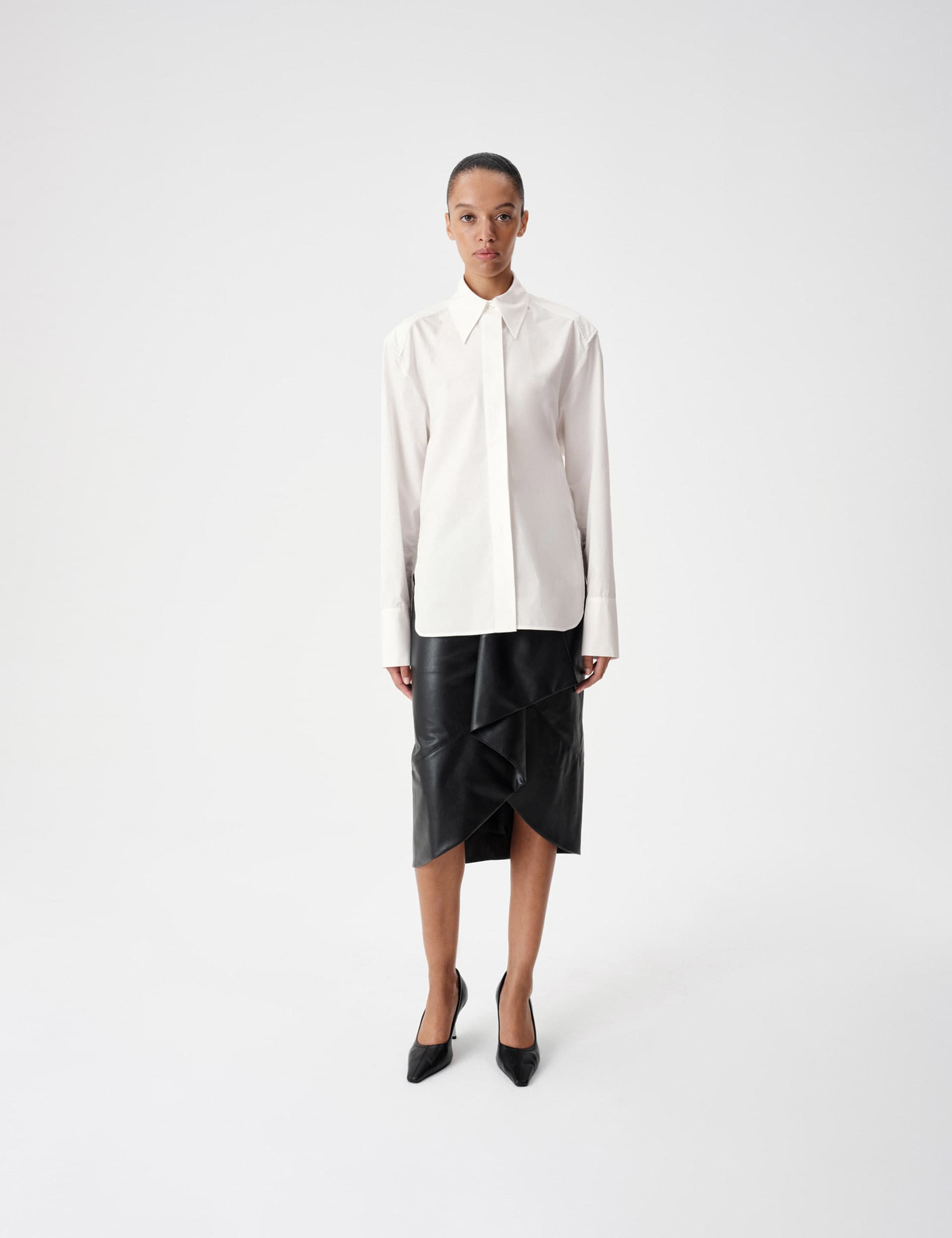 Cotton Waisted Padded Shoulder Shirt