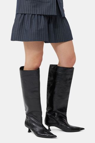 Black Soft Slouchy High Shaft Boots