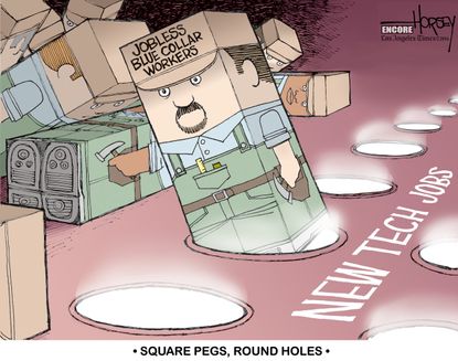Editorial Cartoon U.S., Tech jobs