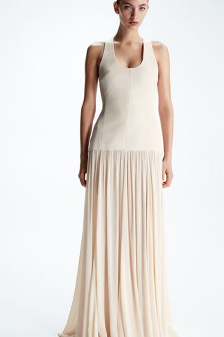 Sheer-Skirt Maxi Dress