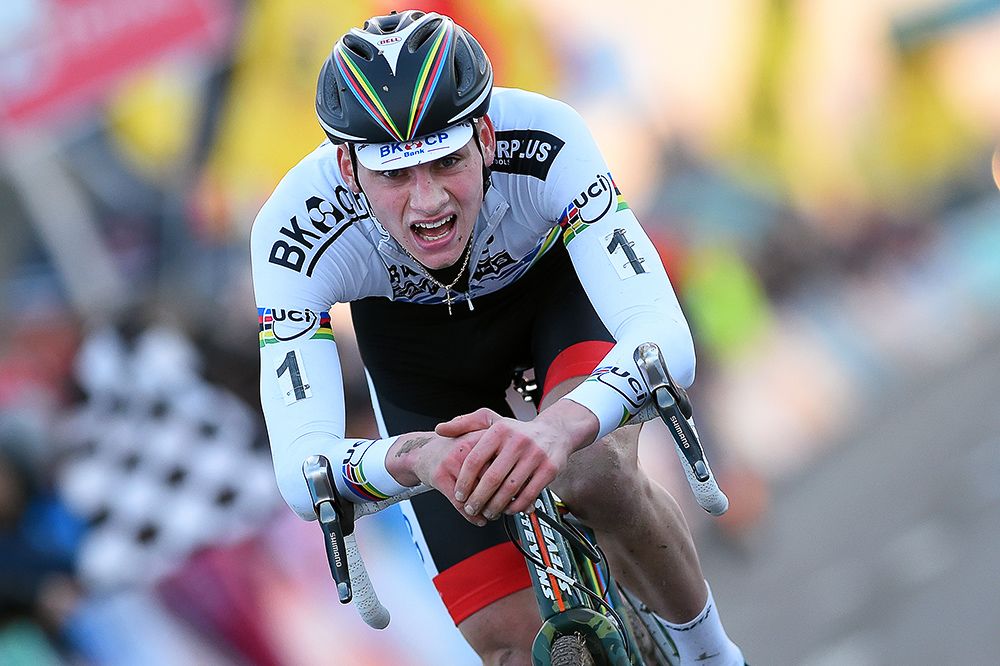 Van der Poel was exhausted at the finish.