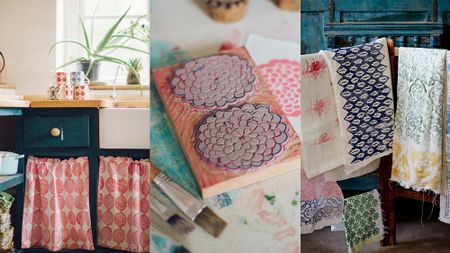 Block printing on fabric