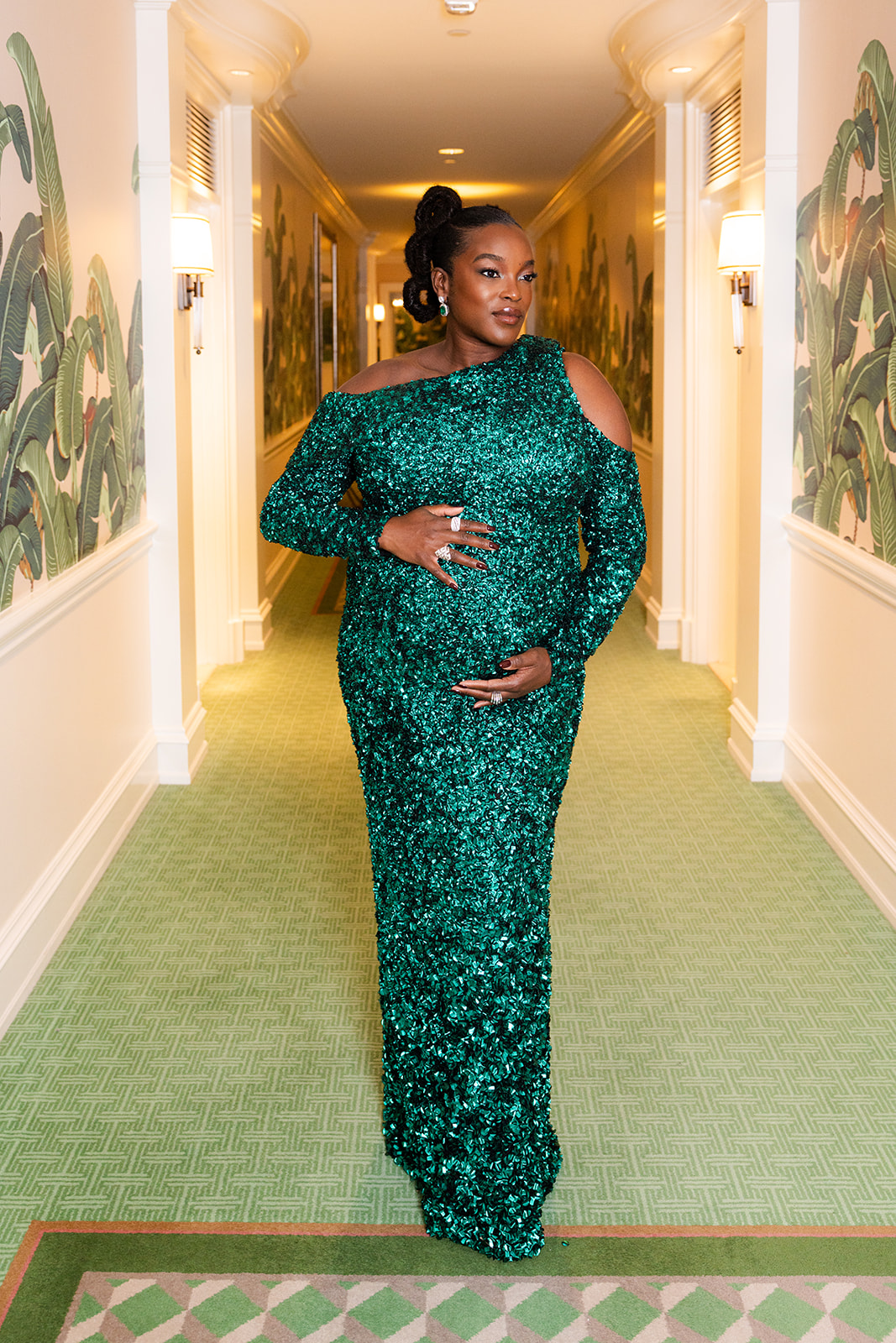 Wunmi Mosaku, star of Sinners, poses in a Louis Vuitton dress ahead of the 2026 Oscars red carpet
